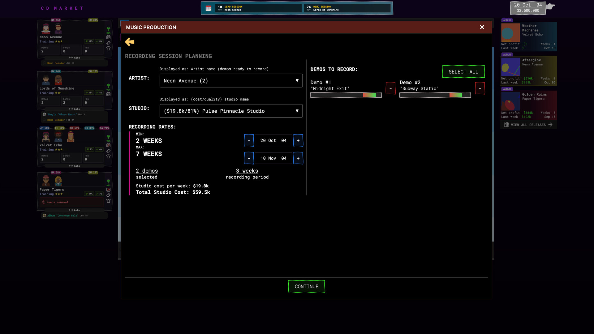 唱片集市:唱片公司模拟 游戏截图 5